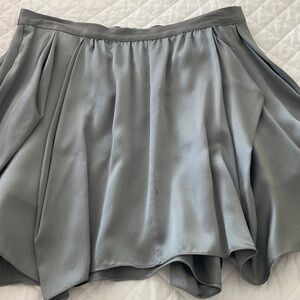 Geren Ford Gray Pleated Silk Skirt